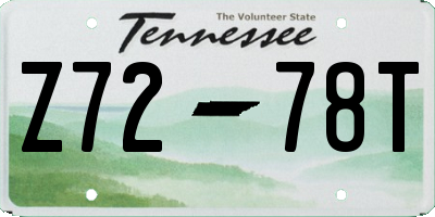 TN license plate Z7278T