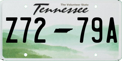 TN license plate Z7279A