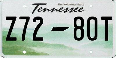 TN license plate Z7280T