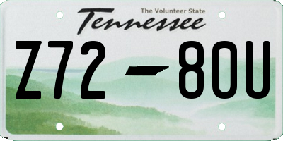 TN license plate Z7280U