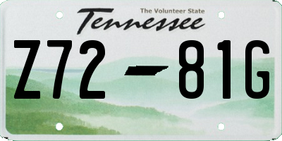 TN license plate Z7281G