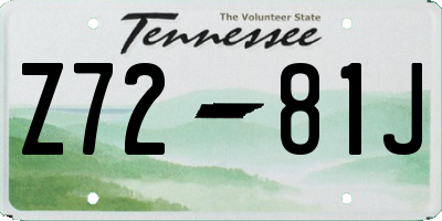 TN license plate Z7281J
