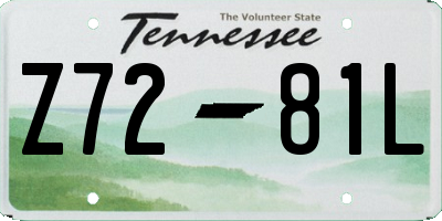 TN license plate Z7281L