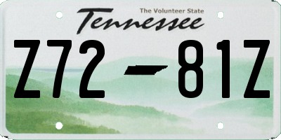 TN license plate Z7281Z