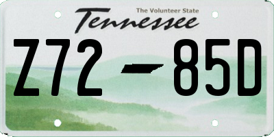 TN license plate Z7285D
