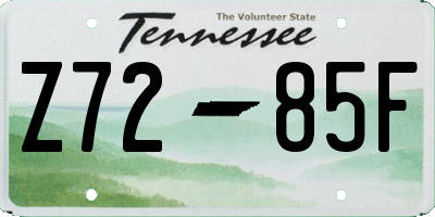 TN license plate Z7285F