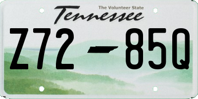TN license plate Z7285Q