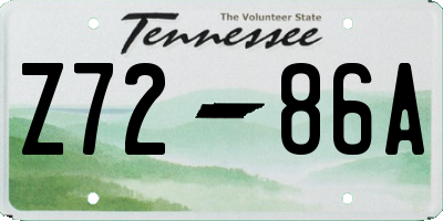 TN license plate Z7286A