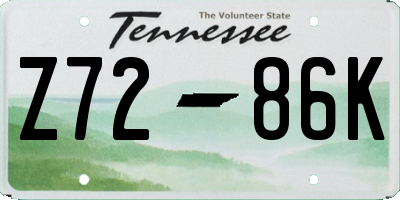TN license plate Z7286K