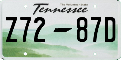 TN license plate Z7287D