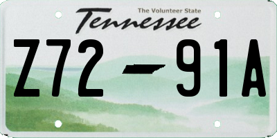 TN license plate Z7291A