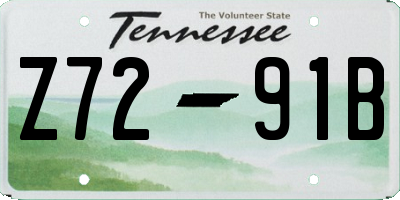TN license plate Z7291B