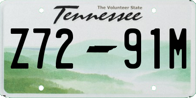 TN license plate Z7291M