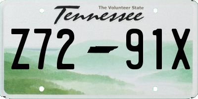 TN license plate Z7291X