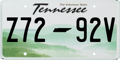 TN license plate Z7292V