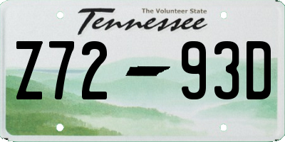 TN license plate Z7293D