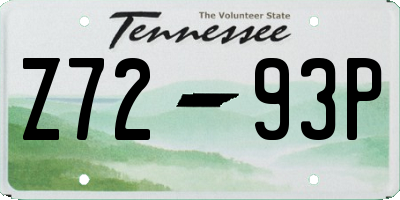 TN license plate Z7293P