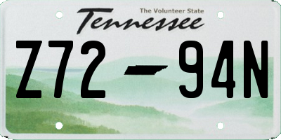 TN license plate Z7294N