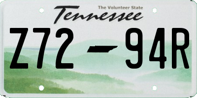 TN license plate Z7294R