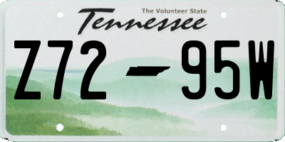 TN license plate Z7295W