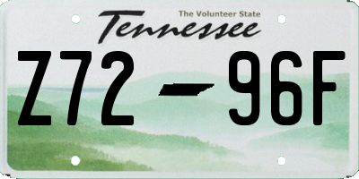 TN license plate Z7296F