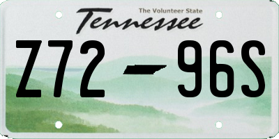 TN license plate Z7296S