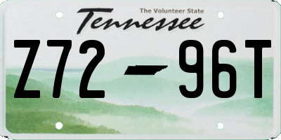 TN license plate Z7296T