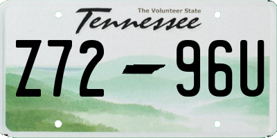 TN license plate Z7296U