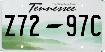 TN license plate Z7297C