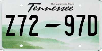 TN license plate Z7297D