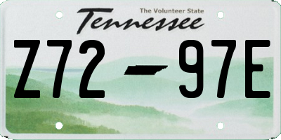 TN license plate Z7297E