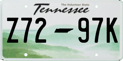 TN license plate Z7297K