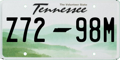 TN license plate Z7298M