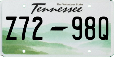 TN license plate Z7298Q