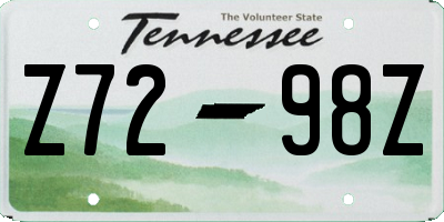 TN license plate Z7298Z