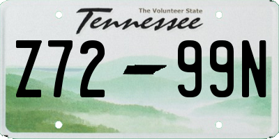 TN license plate Z7299N