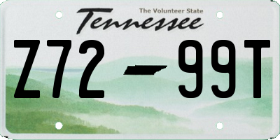 TN license plate Z7299T