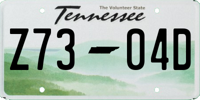 TN license plate Z7304D