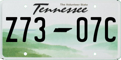 TN license plate Z7307C
