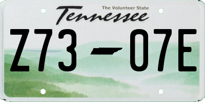 TN license plate Z7307E