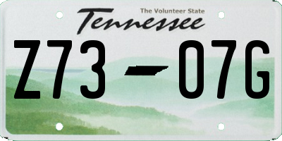 TN license plate Z7307G