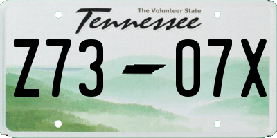TN license plate Z7307X