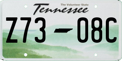 TN license plate Z7308C