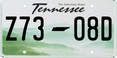 TN license plate Z7308D