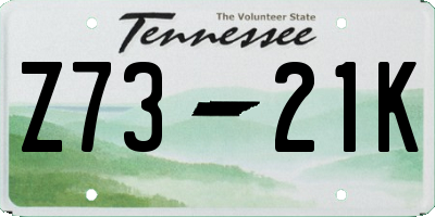 TN license plate Z7321K