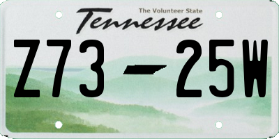 TN license plate Z7325W