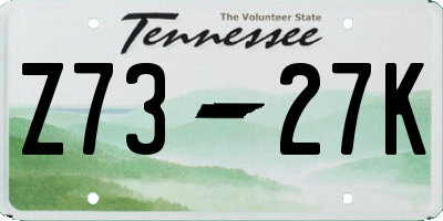 TN license plate Z7327K