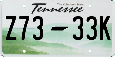 TN license plate Z7333K