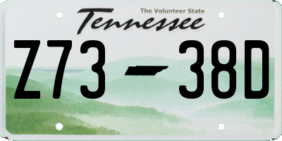 TN license plate Z7338D