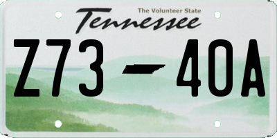 TN license plate Z7340A